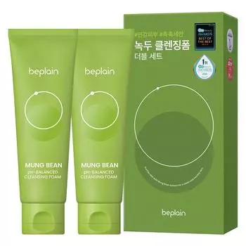 Be-Plain Mung Bean Mildly Acidic Cleansing Foam Double Set, 80ml, 2 Pieces