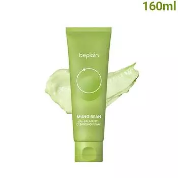 BE PLAIN Mung Bean pH-сбалансированная очищающая пенка 160 мл Foam Cleanser