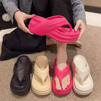 Beach Flip Flops Eva Slippers Women Flip-Flops Thick Sole Sandals Non-Slip Stylish Summer Slippers Woman 36-41