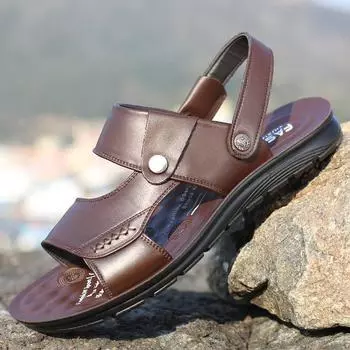 Beach shoes men s sandals men s summer 2025 new sandals breathable sandals dual-purpose shoes 38 чёрный