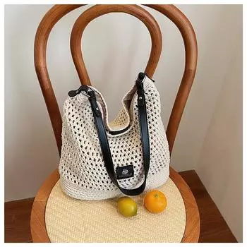 Beach woven bag women s new hollow knitted handbag large capacity shoulder crossbody armpit bag