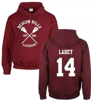 Beacon Hills Lacrosse Hoodie Teen Wolf McCall Stilinski Lahey Unisex Sweatshirt S темно-красного