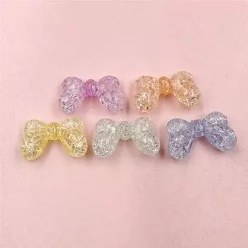 bead 5Pcs Beads Fashion Acrylic Bursting Bow Handmade Materials 16.5*27mm Accessories синий