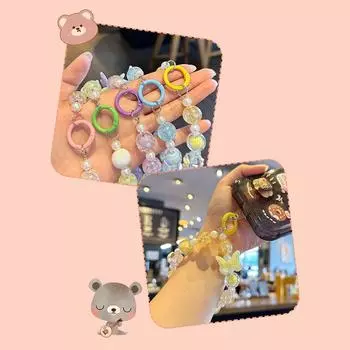 Бисерная ледяная трещина бабочка цепочка для мобильного телефона автомобильный брелок аксессуары женская сумка брелок подвески синий