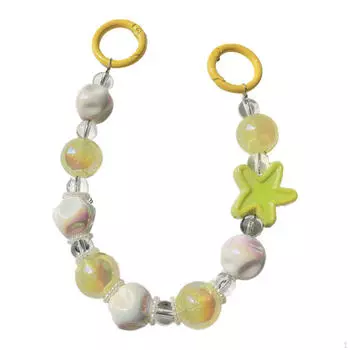 Beaded Keychain Car Key Holder Keyring Unique Gift DIY Bracelet Wristlet for Birthday жёлтый