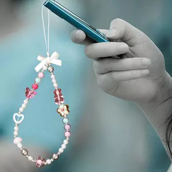 Beaded Phone Case Wrist Strap Fashion Chain Jewelry Key Chains Ideal Gift Keyring Bangle With Stars