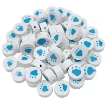 Beads 20pcs Necklaces Jewelry Marking Soft Pottery with Weather Symbols Fashion for Earrings DIY Handmade Materials Cloudy