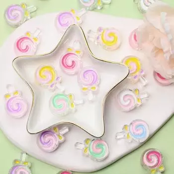 бусины Браслет Бисерные DIY Голова ручной работы Акриловые свободные бусины Леденец Капелька Масло Мобильный телефон Цепь Веревка Материал DIY Аксессуары для волос розовый