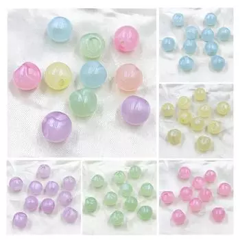 Beads Slant Hole 10pcs Necklaces Jewelry Marking Lustrous for Earrings Loose Beads Round Bbeads DIY Handmade Materials Accessories жёлтый
