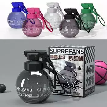 BEAK Creative 500 мл Граната Дизайн Чашка Спортивная Граната Чашка BPA Free Тритан Пластиковая Бутылка Для Воды Круглые Чашки Для Воды Для Детей Подарки 500ML чёрный