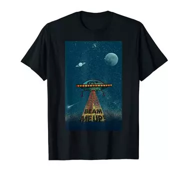 Beam Me Sky Up-UFO-Starry T-shirt чёрный
