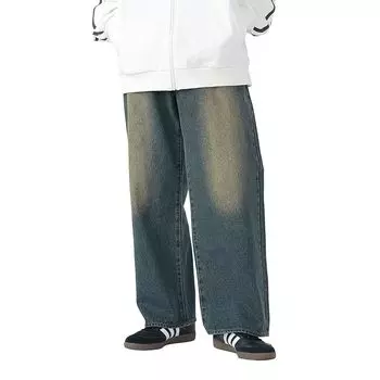 [Beams Heart] джинсы взрыв широкий прямой деним мужские DARK_INDIGO M