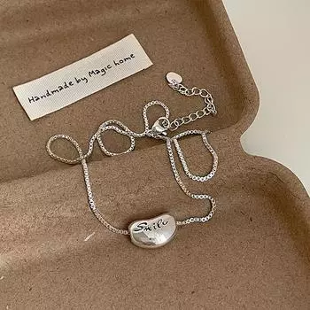 Ожерелье с металлическим кулоном в виде буквы «боб» Женское простое нишевое уникальное индивидуальное темпераментное универсальное модное ожерелье на шею Цепочка для свитера