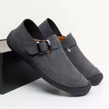 Туфли-бобы Большой размер Мужские Весенне-осенние Повседневные Кожаные Туфли Мужские Ретро Полушлепки Слипоны Ленивые Мужские Туфли кроссовки 38