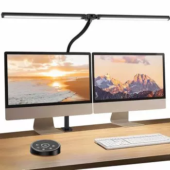 BeaNet Настольная лампа LED Remote Light 5 уровней затемнения Цветная настольная лампа Зажим Широкая подставка Регулируемый светильник Настольный светильник Приятный для глаз для черного цвета BNT