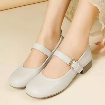 Beanie Women s Shoes Genuine Leather 2024 Spring New Female Non-slip Flat For Women 35 покинуть белый