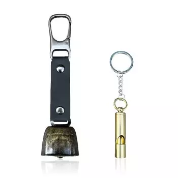 Bear Bell Silence Whistle Set Medium and High Bear Bell Safety Goods Bell Whistle [Pelata] (With Function) (Sounding Sound/Brass/Lightweight)