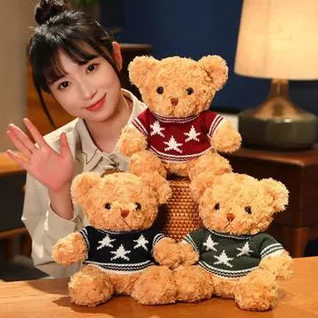 Bear Doll Cute Teddy Bear Doll Girl Sleeping Pillow Hug Bear Plush Toy Gift 25Cm