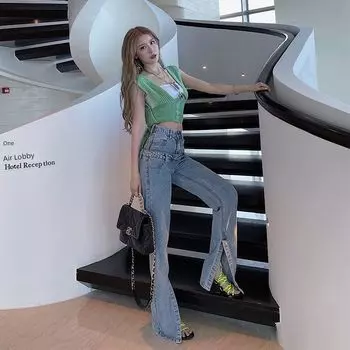 Bear European and American Ins Multiple Binding Design Sense Vest White XS/S