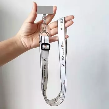 Bear Long Phone Lanyard Adjustable Crossbody Phone Strap Neckband Anti-Lost Hanging Cord With Gasket Clip For Iphone Xiaomi