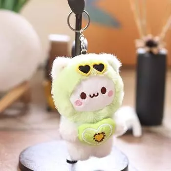 Bear Love Embrace Plush Animal Keychain Pendant Bag Decor For Kids And Teen Gift