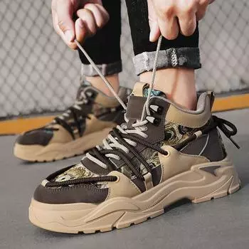 Bear Martin boots men s tooling locomotive shoes autumn and winter high-top men s shoes 2024 new casual trendy shoes men s thick soles 39