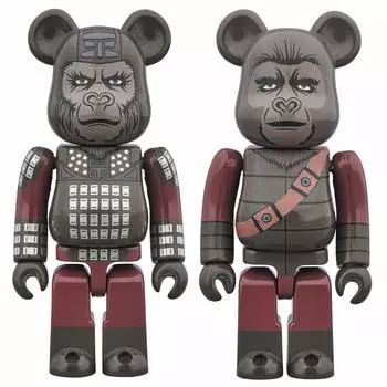 Bearbrick Планета обезьян Генерал Урсус Солдат Обезьяна 2 набора общей высотой 70 мм каждая окрашенная готовая фигурка и прибл.