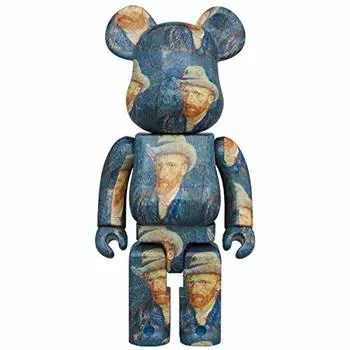 Bearbrick Ван Гог в серой фетровой шляпе Гог в серой фетровой шляпе высота MEDICOM TOY Шляпа для автопортрета BE@RBRICK Музей фургонов Автопортрет 1000% (Общее количество серый