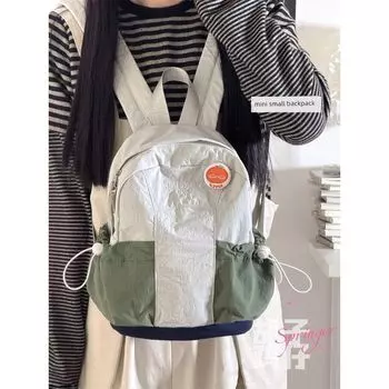 Bearded Chicken Casual Lightweight Travel Small Backpack Women Casual Mini Backpack Bag American Mini Small Bookbag Men Grey