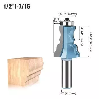Bearing Oblique Bottle Knife Flower Line Armrest Knife, Stair Armrest Lace Knife Solid Wood Cabinet Line 1/2 Handle Knife Bearing inclined bottle knife [1/2 * 36.5]