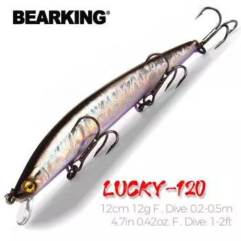 Bearking 12 см 12 г воблер, рыболовная приманка, искусственная кривошипная жесткая приманка, тонкий гольян, рыболовные воблеры, рыболовные приманки A