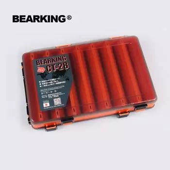 Bearking 27 см * 17 см * 5 см профессиональная коробка для рыболовных приманок с отделениями, двухсторонние рыболовные приманки, крючки для приманки, снасти красный