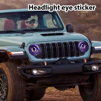 Beast Eyes Headlight Decals 3D Stereo Beast Eyes Stickers Reflective Water Resistant Funny 3D Stereo Eyes Headlight For Car Body жёлтый