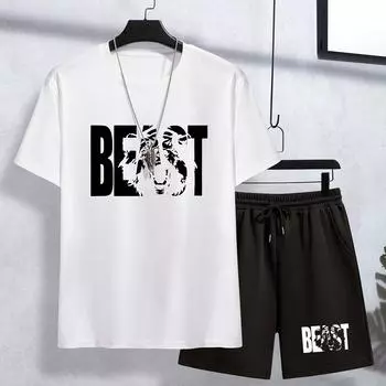 BEAST Printed Boys 2-Piece Summer Comfortable and Style Shorts Shorts Shorts 100cm