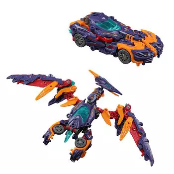 BEASTBOX 52TOYS BEASTDRIVE DRIVE PTERANO Трансформирующаяся игрушка Трансформируется из механического птерозавра в спортивный автомобиль Требуется сборка Окрашено в яркий цвет
