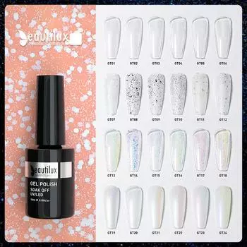 Beatilux Glitter Top Coat Gloss Matte Stary Spot Opal Mermaid Shell Eggshell Черный песок УФ-светодиодный лак для дизайна ногтей Гель-лак для ногтей