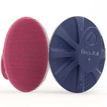 BEAUTAIL Силиконовая мочалка для тела 2 шт. Щетка для душа и ванны, мягко отшелушивающая скраб-мочалка для очищения для женщин, мужчин, детей, чувствительной кожи, легко моется