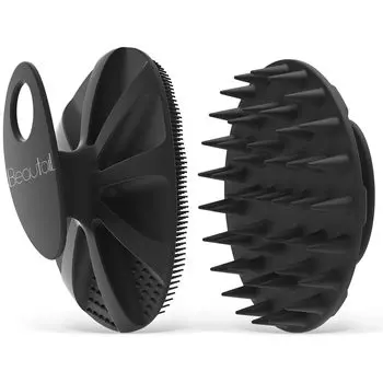 BEAUTAIL силиконовая щетка для тела 1 щетка для душа и 1 силиконовая массажная щетка для кожи головы для мытья шампунем, черная