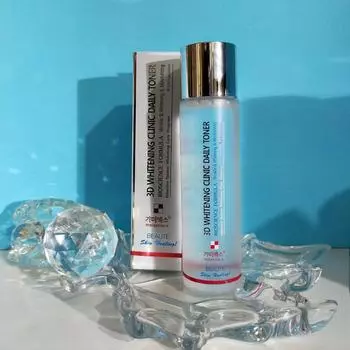 Beaute Melasma 3D Whitening Clinic Daily Toner, отбеливание, антивозрастной, увлажняющий, корейская косметика, Kbeauty, образец