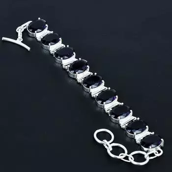 Beautiful Amethyst Bracelet 925 Sterling Silver Bracelet Adjustable Chain Bracelet Handmade Boho Bracelet Amethyst Gemstone Jewelry Gifts 8 фиолетовый