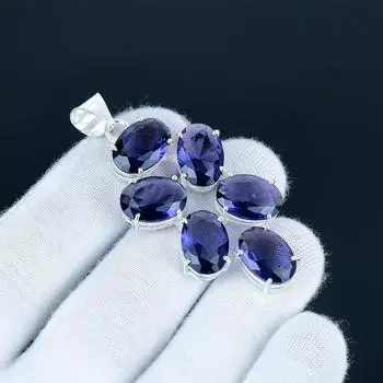 Beautiful Amethyst Gemstone Pendant 925 Sterling Silver- Handmade Design, Everyday Wear Jewelry, Unique Amethyst Pendant Mother s Day Gift 2.5 фиолетовый