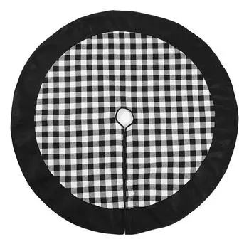 Beautiful And Black White Christmas Tree Skirt 120cm For Elegant Settings Holiday