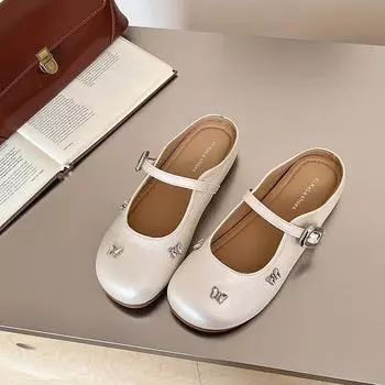 Beautiful bag head half slippers women s summer wear new with skirt one pedal half support single shoes cool slippers 35