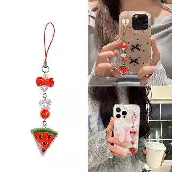 Красивый брелок для телефона с фруктами из бисера, модный аксессуар, брелок для сумок, кулон для телефонов и рюкзаков 1