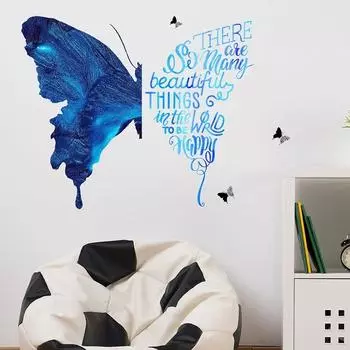 Beautiful Blue Butterfly Wall Sticker Living Room Bedroom Children s Room Wall Sticker Home Decoration Sticker PVC