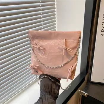 Beautiful casual handbag 2024 summer new fashion simple messenger bag fashion large capacity tote shoulder bag чёрный