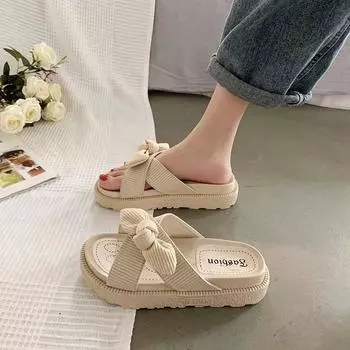 Beautiful cool slippers women s summer wear new fashion go out platform beach shoes 35