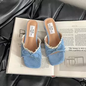 Beautiful cool slippers women s summer wear fashion temperament versatile high heels women s shoes great-looking slippers 35