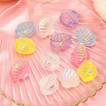 Beautiful DIY Phone Case Handmade Jewelry Clam Shell Pearl Imitation Pearl Resin Craft Pearl Shells розовый