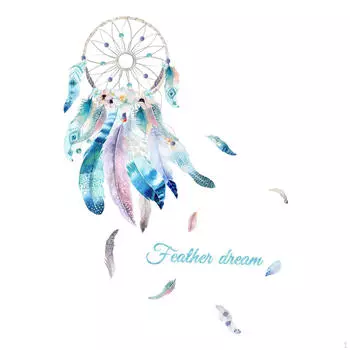 Beautiful Dream Net Sticker, Wall Decals, Living Room, Removable PVC Background, Feathers, 40 cmx60 cm